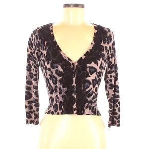 INC Leopard Print Crop Sweater